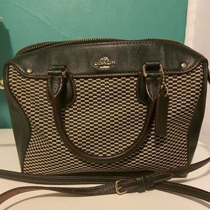 Coach Mini Bennett Satchel in Exploded Reps Print Jacquard. 9 L x 6.5 H x 4.75 W